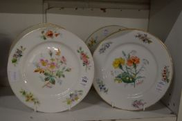 A set of four floral decorated cabinet plates, each signed Farge.