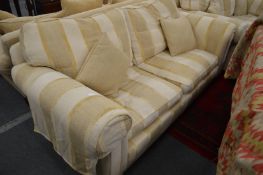 A good Duresta large two seater settee with striped upholstery.