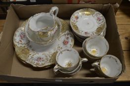 Floral decorated part tea service.