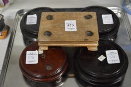 Five Chinese wooden stands.