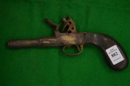 A flintlock muff pistol.