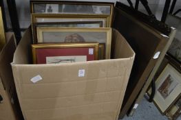 Various paintings and prints.