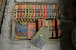 A box of books to include early childrens adventure books and works by Scott and others.