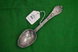 A pewter spoon.