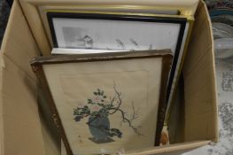 Box of paintings and prints.
