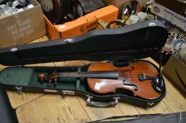 A Skylark violin, cased.