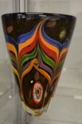 A Dino Martens style colourful glass vase.