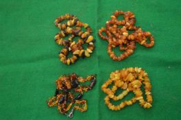 Amber necklaces.