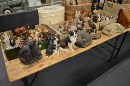 A large collection of animal ornaments.