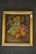 Still life of fruit, oil on canvas