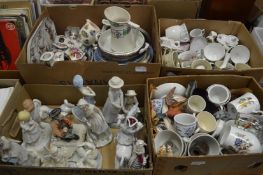 Four boxes of decorative and household china.