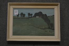 A small landscape and a map.