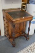 A good 19th century burr walnut davenport by Edwards and Roberts.