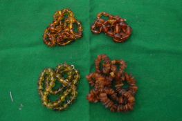 Amber necklaces.