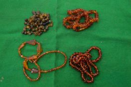 Amber necklaces.