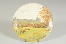 A PORCELAIN POT LID, WINDSOR CASTLE 5.5ins diameter