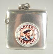 A VICTORIAN SILVER PLAYERS NAVY CUT VESTA, 1902.