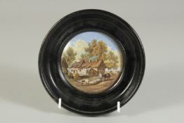 A PORCELAIN POT LID, THE RESIDENCE OF ANNE HATHAWAY, SHAKESPEARE'S WIFE, SHOTTERY NEAR STRATFORD-