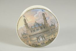 A POMADE POT AND LID, PARIS EXHIBITION 1878, 4ins diameter.