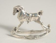 A SILVER NOVELTY ROCKING HORSE, 1.5