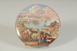 A PORCELAIN POT LID, SEBASTOPOL 4ins diameter