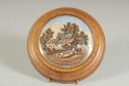 A PORCELAIN POT LID, THE RESIDENCE OF ANNE HATHAWAY, SHAKSPEARES WIFE. SHOTTERY N STRATFORD ON AVON,