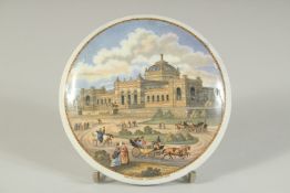 A PORCELAIN POT LID, THE PHILADELPHIA EXHIBITION 1874 4ins diameter