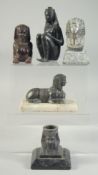 A COLLECTION OF FIVE EGYPTIAN BRONZE / METAL ITEMS, (5).