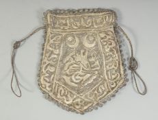 AN OTTOMAN TEXTILE PURSE.