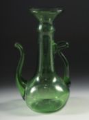 AN 18TH-19TH CENTURY PERSIAN BLOWN GLASS EWER, 16.5cm high.