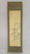 A LARGE HANGING SCROLL PAINTING DEPICTING MONKEYS, inscribed and with two red seal marks, image