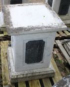 A PAIR OF ITALIAN MARBLE STANDS on square bases. 2ft 7ins high.