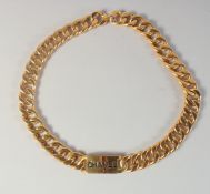 A HEAVY CHANEL GILT CHAIN BELT. 28ins long in a white Chanel dust bag.