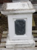 A PAIR OF ITALIAN MARBLE STANDS on square bases. 2ft 7ins high.