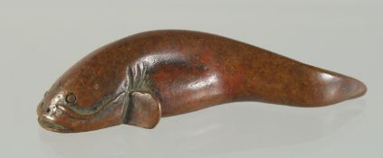 A JAPANESE BRONZE CATFISH 5.5cm long.