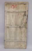 AN OLD RUSTIC DOOR 5ft 6ins high, 2ft 6ins wide.