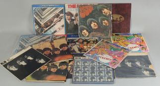 EIGHTEEN BEATLES' STEREO AND MONO LP'S.
