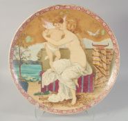 A GOOD MINTON CIRCULAR PLAQUE possibly by W. S. COLEMAN. 16ins diameter.