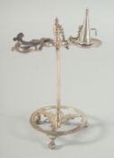 A RARE GEORGE III SILVER WAX JACK by HESTER BATEMAN with bead edge, scissor action and candle