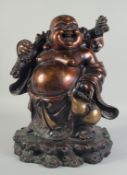 A GOOD LARGE CHINESE BRONZE BUDDHA. 17ins high.