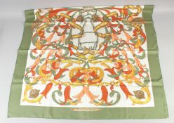 A HERMES SILK SCARF 
