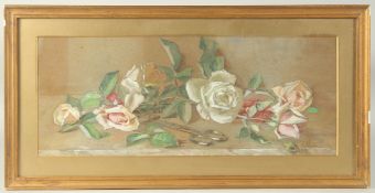 A.C. Childs (20th Century), a still life of roses, watercolour and gouache, signed, 7.25