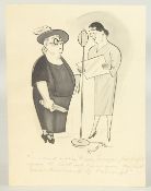 Edward Sylvester Hynes (1897-1982) Irish, '...... and now Mrs Snaggs, perhaps ....', two ladies