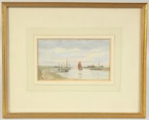 Attributed to George Parsons Norman, Shipping on a Norfolk river, signed and dated in pencil, 3.