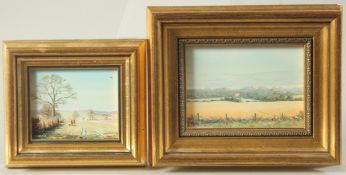 Robert Hughes (1937-2010) British, 'Milton Lilbourne', a miniature oil, 2.5