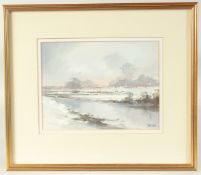 Peter Toms (b. 1940) British, 'A Frosty Start', watercolour, signed, 6.75