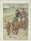 Gordon Browne (1858-1932) British, 'Driving rapidly in the uncomfortable cart', watercolour and