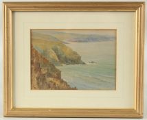 Alfred Young Nutt (1847-1924) British, 'Distant View of Perranporth', watercolour, label verso, 4.