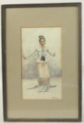 T. Martin Jones, circa 1920, a study of an Oriental figure in traditional dress, watercolour,