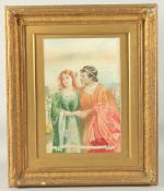 circa 1890, 'Lay thy sweet hands in mine and trust to me', watercolour, initialled, 15